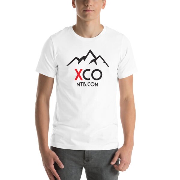 White FRONT XCOMTB.COM Logo Unisex Short Sleeve t-shirt