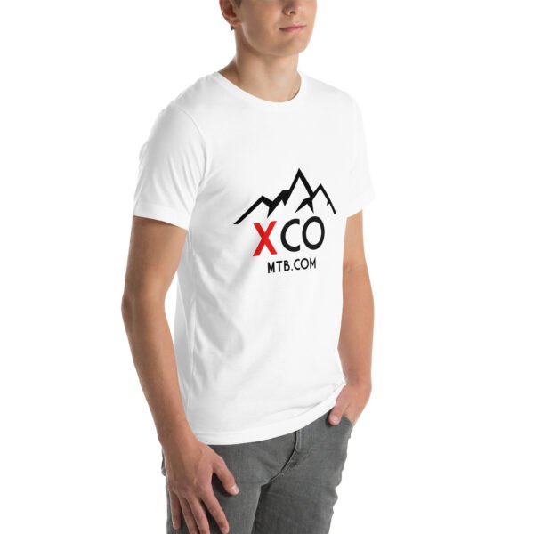 White FRONT XCOMTB.COM Logo Unisex Short Sleeve t-shirt - Image 6